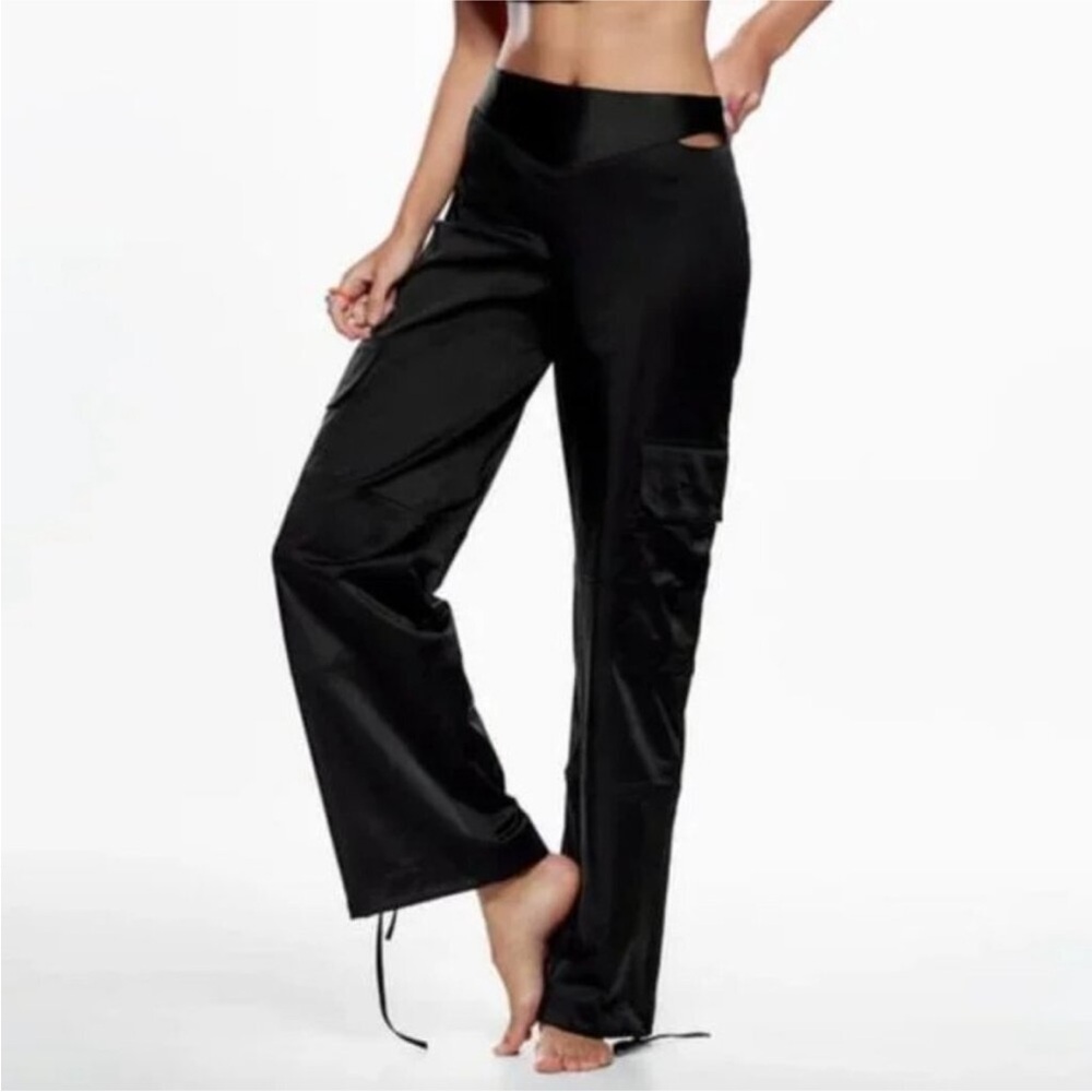 SOLD Zara Silk Cargo Slit Pants